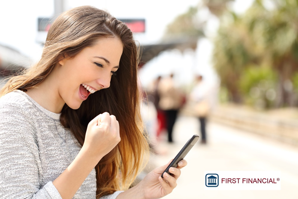 Official First Financial® customer managing digital assets - Trusted Since 1995